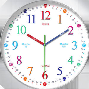 <span class=keywords><strong>Reloj</strong></span> de Pared Mecánico Colorido con Agujas para Estudiantes y Niños, Silencioso, Sin Tictac, para Estudio, Juegos, Sala de Estar, Educación - Product Image 5