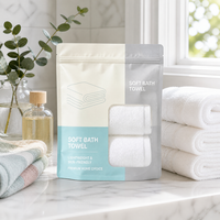 Pochettes personnalisées pour serviettes - Sachets refermables mats avec fenêtre transparente pour l'emballage de textiles de maison et de serviettes de bain