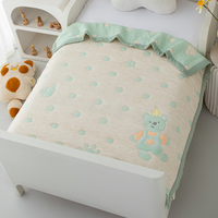 Couverture de bébé matelassée en coton et polyester, respirante, garnie de fibres, motif dessin animé, pour l'emmaillotage, literie d'hiver
