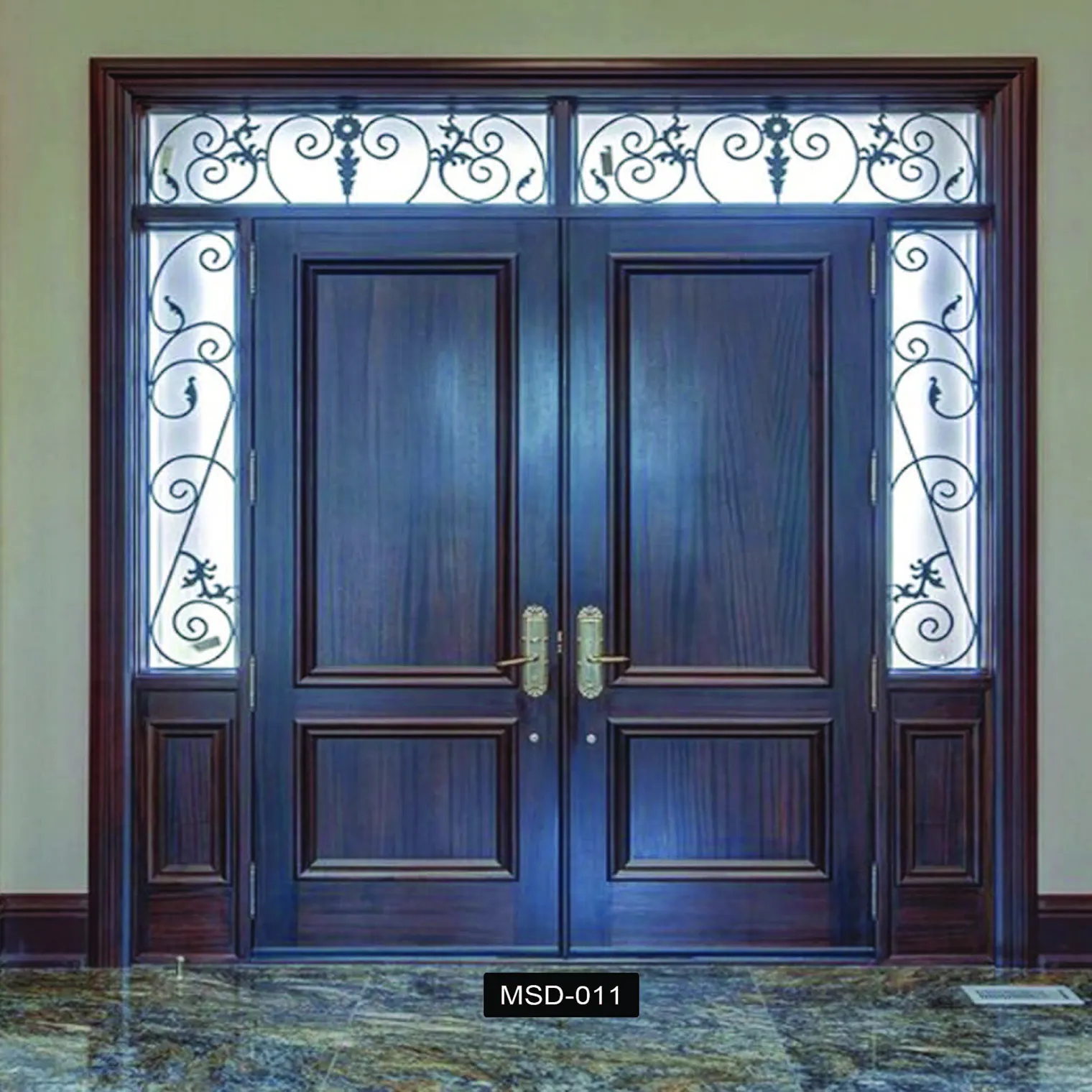 Yüksek kaliteli lüks kapı tasarımı Modern çift girişli kapılar dış katı ahşap kapıları ön giriş kapısı