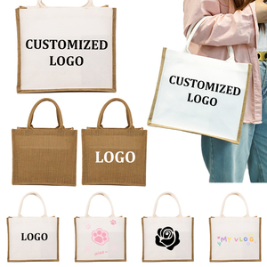 clear Cosmetic <strong>Jute</strong> Printed Shopping Quilted Cosmetic Fabric <strong>Tote</strong> <strong>Bag</strong> for Children Kids - Product Image 4