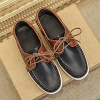 Mocassins classiques pour hommes, style marin tendance, chaussures en cuir souple à lacets, chaussures bateau pour hommes