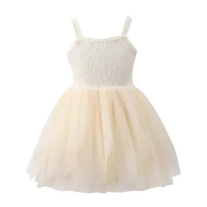 Baby Girls Tutu Dress Ivory Strap Lace Tulle Princess Dresses for Toddler Infant lace embroidery Camisole skirt clothing dress