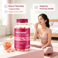 Gummies multivitaminées à la pectine pour femmes Metrand, vitamines A, C, D, E, complexe B et zinc, soutien immunitaire, 60 unités, complément alimentaire