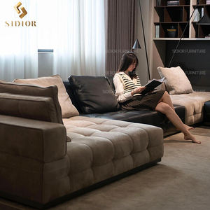 Sofá interior Juego de muebles italianos Sofá moderno de lujo 7 9 12 plazas Sofá modular en forma de L Sofá de cuero Seccional de esquina - Product Image 2