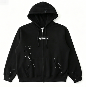 Felpa con Cappuccio Unisex Primavera-Estate 2026 con Stampa Effetto Schizzi di Vernice, Stile Vintage Streetwear <span class=keywords><strong>Oversize</strong></span> per Uomo e Donna - Product Image 2