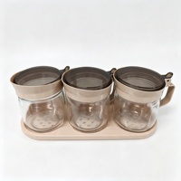 Meilleures ventes : Ensemble de 3 pots à épices en verre avec cuillères, sans BPA, hermétiques, écologiques, durables, capacité 150 ml, pour le rangement des épices de cuisine