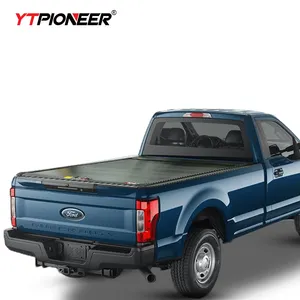 YTPIONEER tutup ranjang truk Pickup, penutup Tonneau Manual dapat ditarik keras aluminium untuk Ford F350 2009-2023