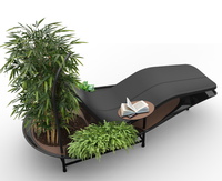 Chaise longue en bois de style nordique moderne avec housse amovible pour salon et salle à manger
