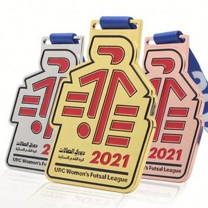 Medalla de Fútbol Personalizada de Alta Calidad, Chapada en Cobre y Oro, Medallas Deportivas 3D para Carreras - Product Image 2