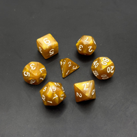 Jeu de dés polyédriques en acrylique 7 pièces, texture marbrée, couleurs vives, coins arrondis, idéal pour le mahjong et les loisirs intérieurs – Vente chaude