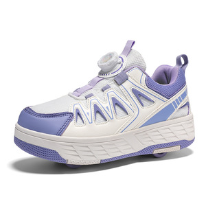 Chaussures à roulettes pour enfants à quatre roues avec roues cachées, empeigne en mesh, semelle extérieure en TPU pour les jeux en plein air - Product Image 5