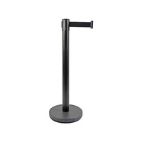 2M 3M 201 acier inoxydable Poteaux de contrôle de file d'attente noirs Ceinture rétractable Barrière de poteau de ligne Corde de contrôle et poteau de barrière