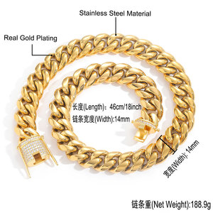 BESXL0342 collana a maglie cubane Miami 8mm 24-30 pollici in acciaio inossidabile con zircone stock di regali Unisex per bambini - Product Image 6