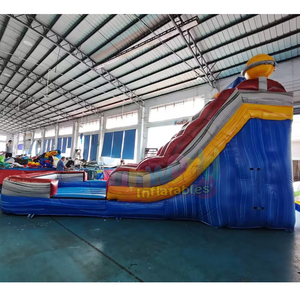 Tobogán acuático inflable infantil con piscina, temática Orbit, para fiestas al aire libre. - Product Image 3