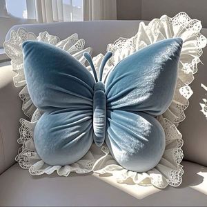 Coussin de soutien lombaire 50*40cm Nouveau modèle Papillon Princesse en dentelle pour bureau, chambre, canapé, lit, maison et voiture - Product Image 5