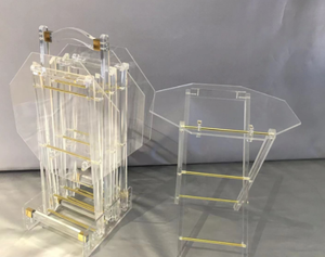 Juego de Mesa de Té de Estilo Nuevo 2023 para Hotel en Arabia Saudita, Mesa de Bandeja Plegable de Acrílico Transparente Moderno, Impresión Personalizada, para Comedor y Sala de Estar - Product Image 4