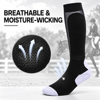 Chaussettes d'équitation techniques rembourrées, respirantes, renforcées, durables, avec logo personnalisé en couleur