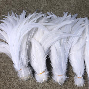 Pluma Grande de Gallo Blanco <span class=keywords><strong>para</strong></span> Manualidades, Disfraces, Sombreros, Accesorios, Fiestas, Carnaval, Decoración de Bodas - Product Image 1