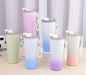 Thời trang 550ml thép không gỉ Tumbler sọc dây xử lý xách tay văn phòng cà phê phích Mug cho phụ nữ quà tặng cho nước - Product Image 3