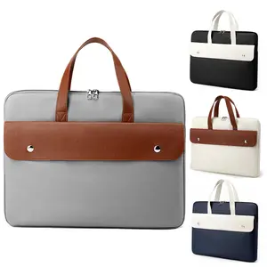 Yuhong 15.6 " Laptop Bag Men's PU Handbag Briefcase 14" Women's Waterproof Large Capacity Laptop Bag