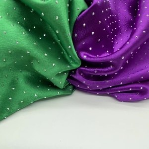 Kain Satin kristal dengan manik-manik berlian imitasi untuk gaun malam pernikahan mode & pakaian pesta - Product Image 3