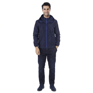 Wholesale Premium Quality Men's <b>Winter</b> Windbreaker <b>Jackets</b> Canvas Stand Collar <b>Waterproof</b> Windproof Hooded Front Plain Dyed - Product Image 1