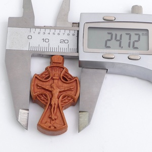 Collana con rosario a croce intagliata in legno di Cristo ortodosso - Product Image 5