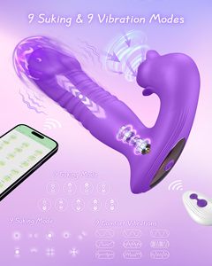 NOUVEAU DILDO vibrant à 10 fréquences avec fonctions de stretching et de succion pour stimuler le clitoris, le point G et les mamelons. - Product Image 2