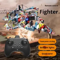 Nouvel Avion en Mousse Télécommandé 2025 Chasseur Drone à Suspension Quadri-axe Fonction Cascade Culbute Jouet Enfants Avions RC