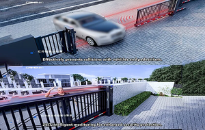 Système de portail coulissant électrique sans rail (équipé d'un moteur de 500 à 550 W ; ne nécessite pas de rail au sol), adapté aux entrées industrielles - Product Image 5