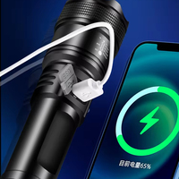 Lampe Torche LED Puissante à Longue Portée, Rechargeable, Étanche et Portable, avec Affichage Électronique en Plastique