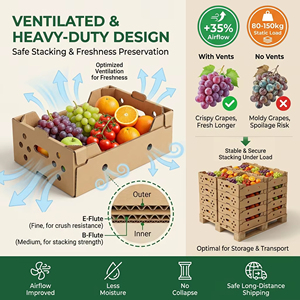 Scatole in Cartone Ondulato Personalizzate per Spedizione di <span class=keywords><strong>Frutta</strong></span> <span class=keywords><strong>e</strong></span> <span class=keywords><strong>Verdura</strong></span>, Imballaggio per Prodotti Freschi - Product Image 3
