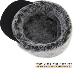 كونيكتيلي الرجال للماء مبطنة بالكامل فو الفراء تصميم شخصية أنيقة قبعة الشتاء أغطية أذن دافئة للصيد - Product Image 3