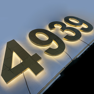 Enseigne d'<span class=keywords><strong>adresse</strong></span> décorative personnalisée en métal 3D rétroéclairée par LED, numéros <span class=keywords><strong>de</strong></span> <span class=keywords><strong>maison</strong></span> lumineux <span class=keywords><strong>pour</strong></span> entreprises et hôpitaux - Product Image 3