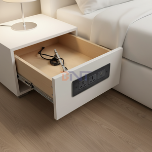 Presa di Corrente Universale a Scomparsa per Cassetto con 2 Prese AC e Porte di Ricarica USB A+C, Corrente Nominale 16A, in Lega di Alluminio - Product Image 2
