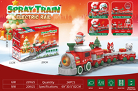 Circuit de train électrique de Noël éducatif pour enfants, avec rails longs à assembler, train à vapeur classique, jouets avec lumières et sons