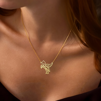 Collier personnalisé en acier inoxydable plaqué or, pendentif de mode, lettre de cheval, chaîne personnalisée, bijoux de nom, vente en gros pour femmes
