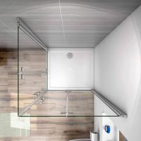 Charnière de salle de bain européenne sans cadre douche porte en verre Pivot cabine de douche pliante