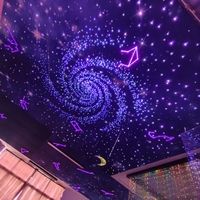 Plafonnier LED RGBW à fibres optiques 0,75 mm effet ciel étoilé avec télécommande/Wi-Fi/contrôle par application, indice de protection IP54, idéal pour hall d'hôtel