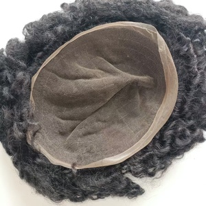 Cabello humano Remy para <span class=keywords><strong>Blackman</strong></span> Afro Curly 8*10 pulgadas tupé de onda suelta encaje suizo completo - Product Image 4