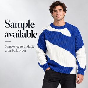 FNIA Herren <span class=keywords><strong>Pullover</strong></span> in Königsblau mit <span class=keywords><strong>Wei</strong></span>ßem Schriftzug, 100% <span class=keywords><strong>Baumwolle</strong></span>, 320g, Langarm mit Gerippten Bündchen, Rundhalsausschnitt, Individuelles Private Label - Product Image 1