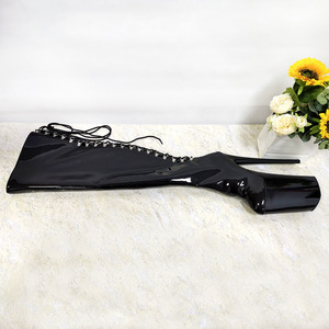 26cmストリッパー用ホワイトニーハイレザーブーツ、ゴス、ポールダンサー、トランスベスタイト、ヒール、クイーン、ラージプラットフォーム、セクシーなプラットフォーム、フェティッシュシューズ - Product Image 4