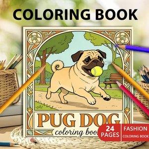Libro <span class=keywords><strong>da</strong></span> <span class=keywords><strong>Colorare</strong></span> Personalizzato per Adulti con Cane Pug, MOQ Basso, Stampa in Massa su Cartoncino <span class=keywords><strong>da</strong></span> 250gsm, Ideale per Regali e Materiale Scolastico - Product Image 5