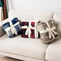 Couverture d'hiver douillette et chaude en flanelle et Sherpa à double couche