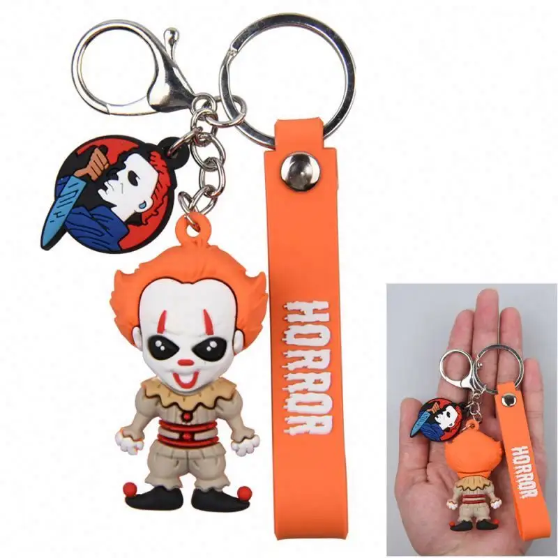 חג המולד איור keychain מפלצת ראש העיר בובת הסיוט לפני חג המולד איור תליון מפתח טבעת שרוך Keychain עבור רכב מפתח