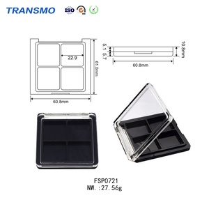 Palette de fards à paupières vide à couvercle transparent, 4 couleurs, OEM, carrée, 4 compartiments - Product Image 2