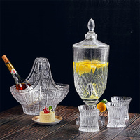 Distributeur de boissons en verre transparent avec robinet, grand récipient pour jus, thé froid, eau et autres liquides de cuisine