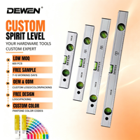 DEWEN – Vente en gros usine : Niveau à bulle industriel multifonctionnel en aluminium de haute précision avec règle et aimant, précision 0,5 mm