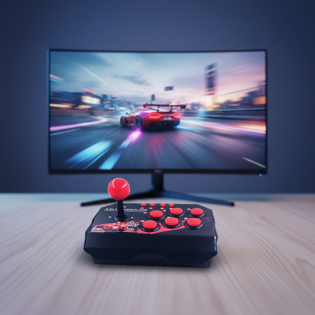 Factory Direct Wired Game Joystick 4-in-1 Plug & Play Arcade Stick Turbo Function 3M Cable Gaming Controller for TV Box Android